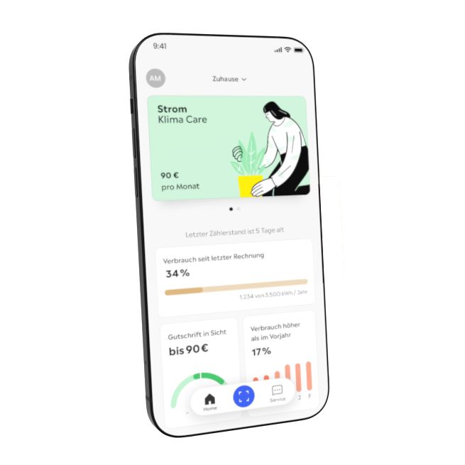 Yello App Screen Statusmonitor Illustration Yello App Screen Statusmonitor nach links gekippt
