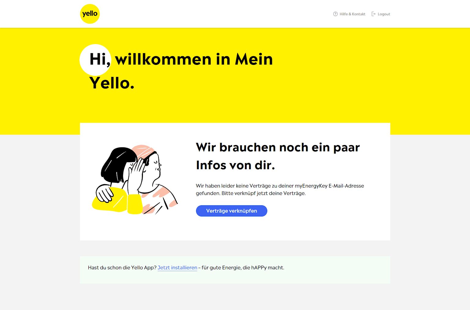 Triyello myEnergyKey für Yello Services anlegen | Yello | Yello