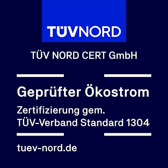 TÜV Nord geprüfter Ökostrom aus erneuerbarer Energie bei Yello TÜV Nord Siegel für geprüften Ökostrom bei Yello
